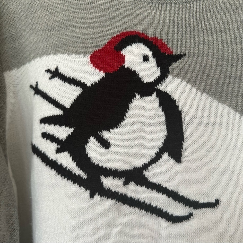 Catherines 2X 22/24W Ski Penguin Light Sweater Cozy Critter Winter Snow Novelty - Picture 7 of 10